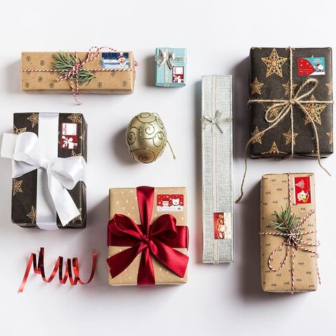 300 PCS Christmas Gift Tags,Christmas Stickers,Self Adhesive Name Tags Christmas Wrapping Paper Stickers with 6 Designs Write On Then Peel & Presents in Kuwait