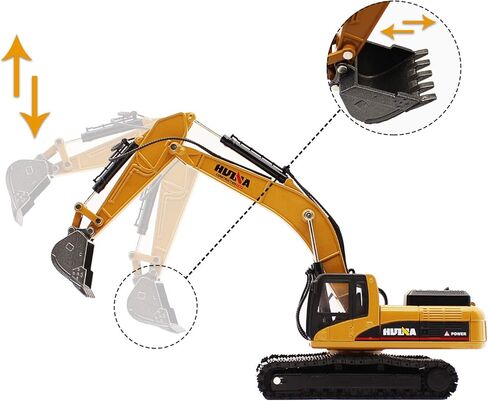 fisca 1/50 Diecast Excavator Metal Model Construction Vehicle Toy in Kuwait