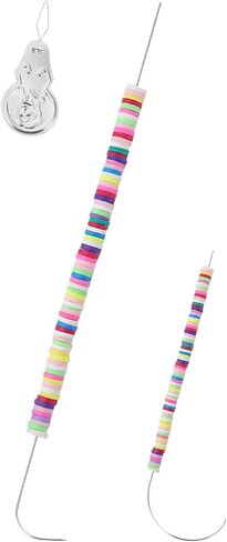 ASTER 2 Pieces Curved Beading Needles with 1pc Bead Needle Threader, 4 Inch Curved Big Eye Beading Needles and 7.5 Inch Curved Bead Spinner Needle for DIY Beading Jewelry Making Crafts in Saudi Arabia