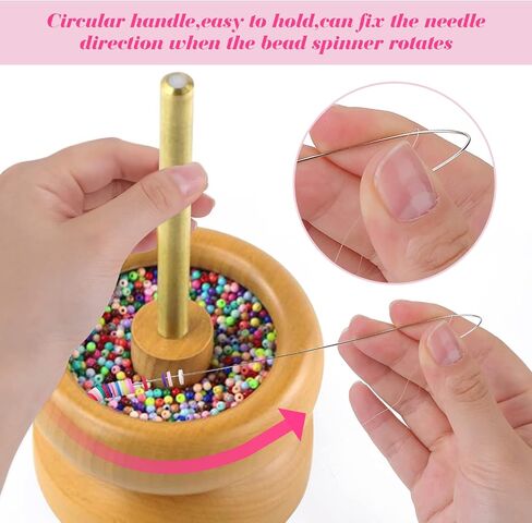 ASTER 2 Pieces Curved Beading Needles with 1pc Bead Needle Threader, 4 Inch Curved Big Eye Beading Needles and 7.5 Inch Curved Bead Spinner Needle for DIY Beading Jewelry Making Crafts in Saudi Arabia