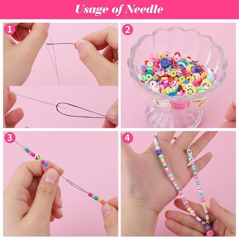 ASTER 2 Pieces Curved Beading Needles with 1pc Bead Needle Threader, 4 Inch Curved Big Eye Beading Needles and 7.5 Inch Curved Bead Spinner Needle for DIY Beading Jewelry Making Crafts in Saudi Arabia