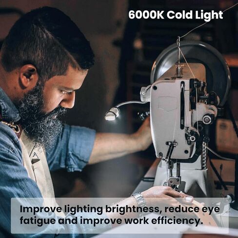 Bonlux Sewing Machine Light, 30 LEDs Flexible Gooseneck Work Light with Magnetic Mounting Base, 6W Portable Work Lamp for Workbench Lathe Drill Presses (2-Pack) in Kuwait