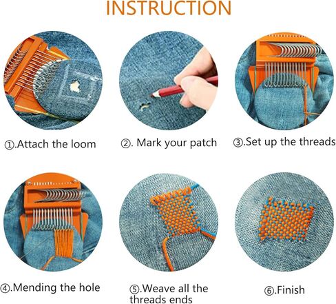 Speedweve Darning Mini Loom, Small Weaving Loom Tools for Mending Jeans, DIY Artful Patterns, Repair Holes on Fabrics (21 Hooks) in Kuwait