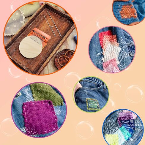 Speedweve Darning Mini Loom, Small Weaving Loom Tools for Mending Jeans, DIY Artful Patterns, Repair Holes on Fabrics (21 Hooks) in Kuwait