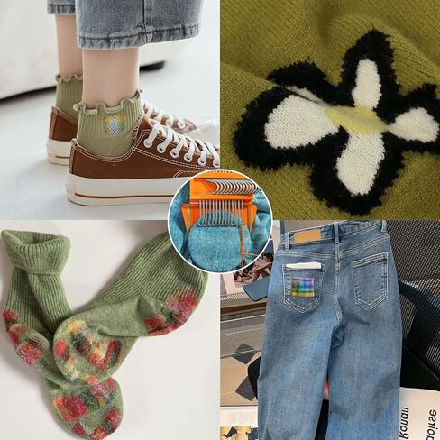 Speedweve Darning Mini Loom, Small Weaving Loom Tools for Mending Jeans, DIY Artful Patterns, Repair Holes on Fabrics (21 Hooks) in Kuwait