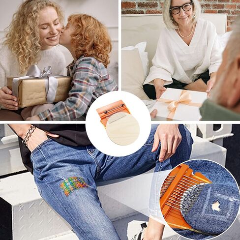 Speedweve Darning Mini Loom, Small Weaving Loom Tools for Mending Jeans, DIY Artful Patterns, Repair Holes on Fabrics (21 Hooks) in Kuwait