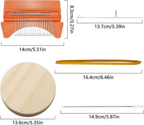 Speedweve Darning Mini Loom, Small Weaving Loom Tools for Mending Jeans, DIY Artful Patterns, Repair Holes on Fabrics (21 Hooks) in Kuwait