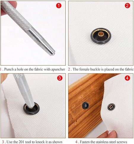 مين هوو مشابك براغي تثبيت، 120 قطعة من البراغي البحرية من الستانلس ستيل لغطاء القارب، مجموعة اصلاح غطاء قماش القارب للاثاث قماش القوارب، مع قطعتين من ادوات التثبيت in Kuwait