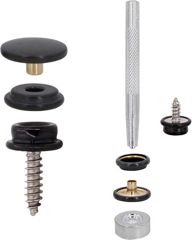 مين هوو مشابك براغي تثبيت، 120 قطعة من البراغي البحرية من الستانلس ستيل لغطاء القارب، مجموعة اصلاح غطاء قماش القارب للاثاث قماش القوارب، مع قطعتين من ادوات التثبيت in Kuwait