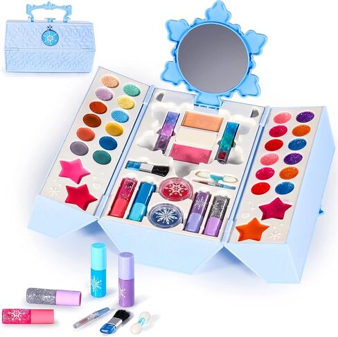 مجموعة مكياج للأطفال للفتيات - مجموعة مكياج بيلوتشيدو 45 قطعة قابلة للغسل مع حقيبة مستحضرات تجميل للأطفال من سن 3 إلى 5 سنوات، مجموعة مكياج للعب التظاهري هدية عيد ميلاد للفتيات بعمر 4-5 سنوات in Kuwait