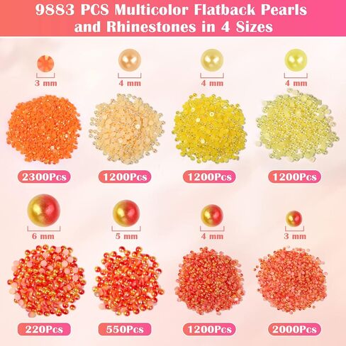 Mckanti B7000 Rhinestone Clear Glue and 2800 Pcs Rhinestones for Crafts, 5 Sizes Rhinestones Set with 50ml Glue 5Dotting Pens Wax Pencil Tweezers, Rhinestones Kit for Nails Clothes Shoes.(Clear+Red) in Kuwait