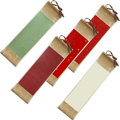 5 PCS Blank Chinese Calligraphy Scroll Decorative Scroll Wall Hanging Japanese & Chinese Calligraphy Painting DIY Art Project Supply in Kuwait