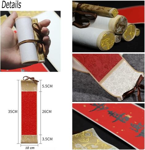 5 PCS Blank Chinese Calligraphy Scroll Decorative Scroll Wall Hanging Japanese & Chinese Calligraphy Painting DIY Art Project Supply in Kuwait