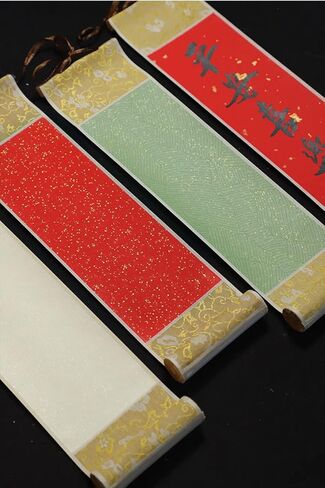 5 PCS Blank Chinese Calligraphy Scroll Decorative Scroll Wall Hanging Japanese & Chinese Calligraphy Painting DIY Art Project Supply in Kuwait