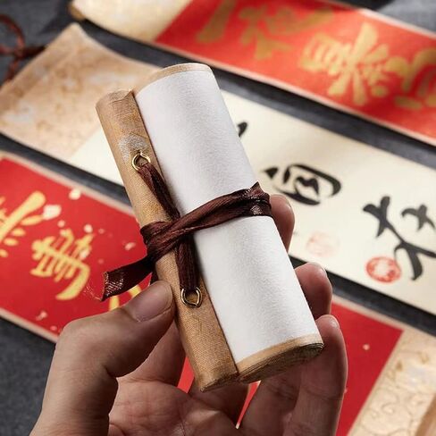 5 PCS Blank Chinese Calligraphy Scroll Decorative Scroll Wall Hanging Japanese & Chinese Calligraphy Painting DIY Art Project Supply in Kuwait