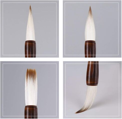 MEGREZ Chinese Calligraphy Brush Kanji Japanese Art Sumi Writing Painting Drawing Practicing Brush Set for Students and Beginners, Wolf Sheep Mix Brush 3 PCS/Set（Small,Medium,Large） in Kuwait
