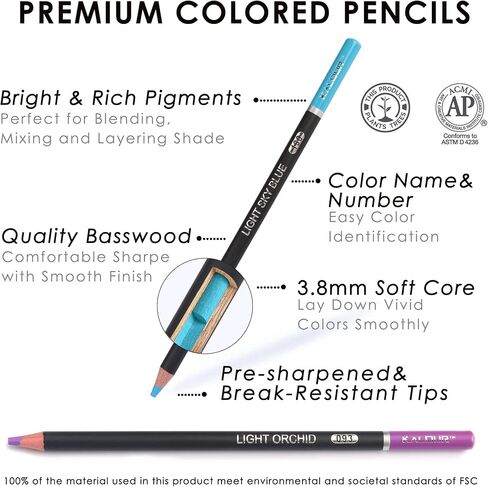 KALOUR 180 Colored Pencils for Adults Artists,Tin Case in Kuwait