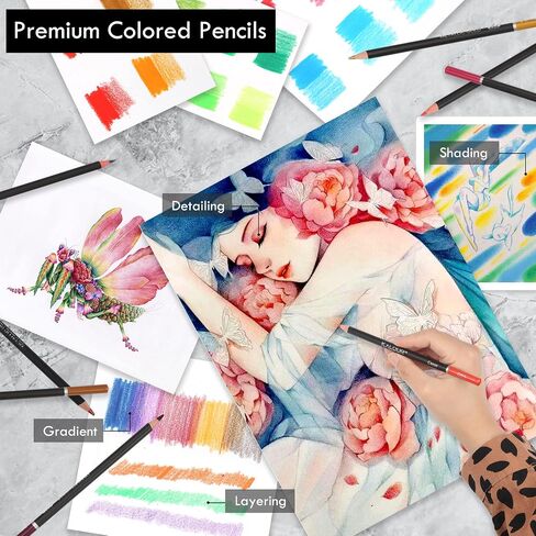 KALOUR 180 Colored Pencils for Adults Artists,Tin Case in Kuwait