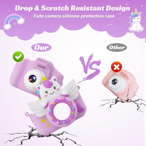 كاميرا أطفال TIATUA للفتيات والفتيان، كاميرا للأطفال الصغار من سن 3 إلى 10 سنوات مع بطاقة SD سعة 32 جيجابايت وعدسة مزدوجة، ألعاب كاميرا رقمية للأطفال بدقة 1080 بكسل، هدايا عيد الميلاد الممتعة وأعياد الميلاد (وردي) in Kuwait