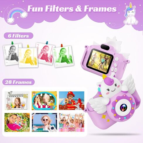كاميرا أطفال TIATUA للفتيات والفتيان، كاميرا للأطفال الصغار من سن 3 إلى 10 سنوات مع بطاقة SD سعة 32 جيجابايت وعدسة مزدوجة، ألعاب كاميرا رقمية للأطفال بدقة 1080 بكسل، هدايا عيد الميلاد الممتعة وأعياد الميلاد (وردي) in Kuwait