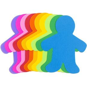 Hygloss Family Paper Cut-Outs People Shapes Bright Bulletin Boards, Art Projects, Classroom and Decorating-6 Inches Tall-40, 6-Inch, Assorted Colors 40 Count