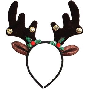 Reindeer Antlers Headband Christmas and Easter Party Headbands Deer Antlers Headband with Bells Cute Reindeer Ears Headband