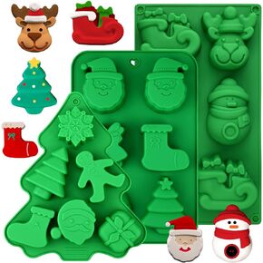 HUAKENER Silicone Soap Molds, 2 Pack 4-Cavity Rectangle Soap Mold, Flower Soap Making Molds
