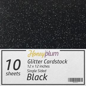 Gold Glitter Cardstock - 10 Sheets Premium Glitter Paper - Sized 12" x 12" - Perfect for Scrapbooking, Crafts, Decorations, Weddings