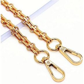 LONG TAO 47" DIY Iron Chain Strap Handbag Chains Accessories Purse Straps Shoulder Cross Body Replacement Straps with Metal Buckles (Gold) in Kuwait