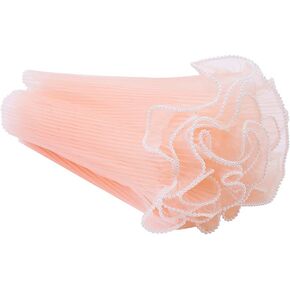 Korean Fresh Flower Wrapping Mesh Paper Bouquet Floral Packaging Paper Wrinkled Wavy Net Yarn Valentine's Day Flower Shop Supplies Wedding Birthday Decoration 11 X 162 inches/bag (Pearl Pink)