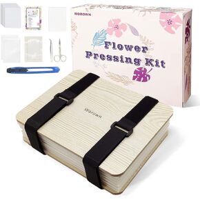 مجموعة أدوات ضغط الزهور الاحترافية الكبيرة جدًا من Worown، مكبس زهور A3، مكبس أوراق الشجر، طقم ضغط النبات، 11.8 × 15.7 بوصة، طقم ضغط طبيعي 6 طبقات بما في ذلك التعليمات (بني) in Kuwait