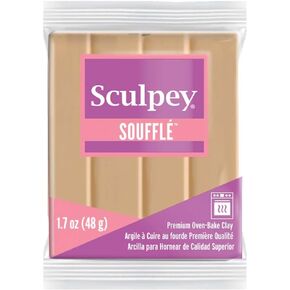 Sculpey Soufflé™ Polymer Oven-Bake Clay, Latte Tan, Non Toxic, 1.7 oz. bar, Great for jewelry making, holiday, DIY, mixed media and more! Premium light-weight oven bake clay. in Saudi Arabia