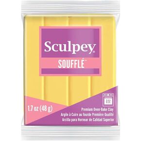 Polyform Sculpey Soufflé Polymer Oven-Bake Clay, Igloo White, Non Toxic, 1.7 oz. bar, Great for jewelry making, holiday, DIY, mixed media and more! Premium light-weight oven bake clay.