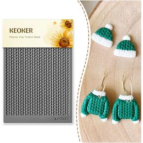 Keoker Polymer Clay Texture Sheet Christmas, Christmas Clay Texture Mat for Making Earrings Jewerly, Christmas Polymer Clay Earrings Tools (Style All 1-3)