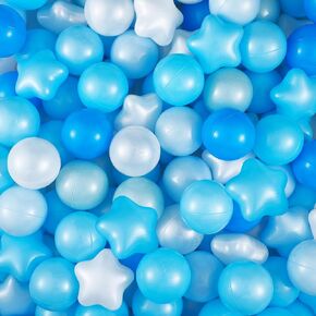 Liliful 500 Pcs Play Ball Crush Proof Play Plastic Balls for Girls Boys Indoor Outdoor Playhouse Play Tent Crawling Tunnel Birthday Party Decorations, 2.17 Inches, Round and Star