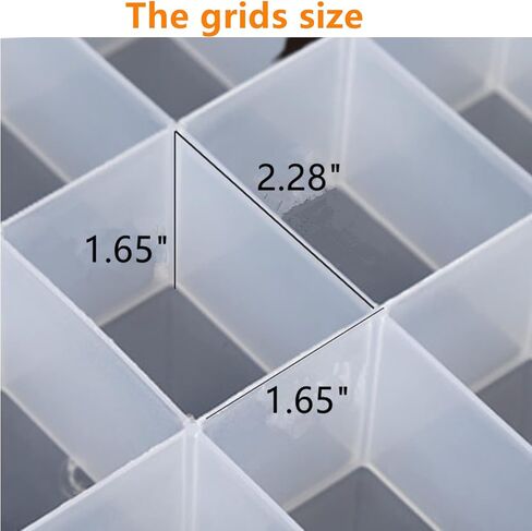 Feadily 1PCS 36 Grids Large Plastic Organizer Box with Dividers, Compartment Organizer Box for Nail Accessories/Screw/Sewing Arts and Oil Paint, Bead Storage Containers 14.9" x 9.2" x 1.9" (Clear) in Saudi Arabia