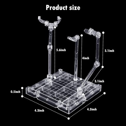 ميجفين حامل لشخصيات الاكشن 3 في 1 من 5 قطع، حامل عرض لشخصيات الاكشن وقاعدة دعم نموذج الدمية متوافق مع اتش جي اس اتش اف جاندام ام جي 1/100 ار جي 1/144 اس دي 1/144 حامل دمية لعبة شفاف in Kuwait