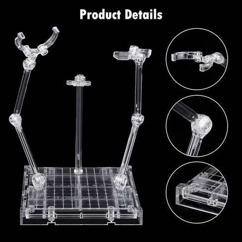 ميجفين حامل لشخصيات الاكشن 3 في 1 من 5 قطع، حامل عرض لشخصيات الاكشن وقاعدة دعم نموذج الدمية متوافق مع اتش جي اس اتش اف جاندام ام جي 1/100 ار جي 1/144 اس دي 1/144 حامل دمية لعبة شفاف in Kuwait