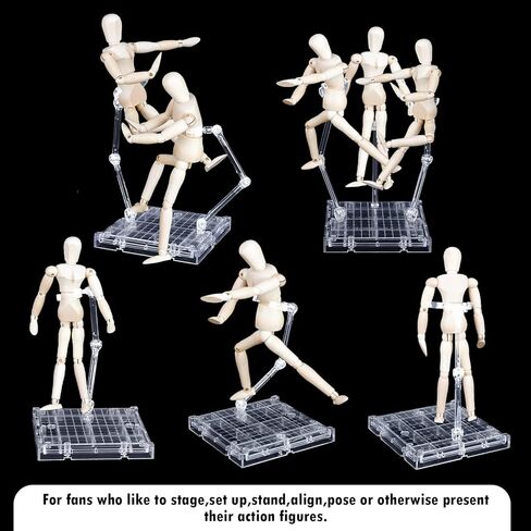 ميجفين حامل لشخصيات الاكشن 3 في 1 من 5 قطع، حامل عرض لشخصيات الاكشن وقاعدة دعم نموذج الدمية متوافق مع اتش جي اس اتش اف جاندام ام جي 1/100 ار جي 1/144 اس دي 1/144 حامل دمية لعبة شفاف in Kuwait