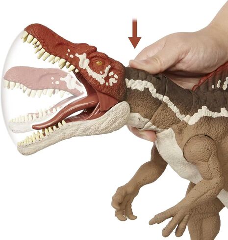 Jurassic World Toys Extreme Chompin' Spinosaurus Dinosaur Action Figure, Huge Bite, Authentic Decoration, Movable Joints, Ages 4 Years Old & Up in Saudi Arabia