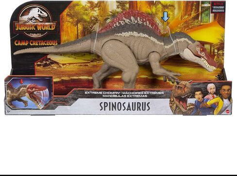Jurassic World Toys Extreme Chompin' Spinosaurus Dinosaur Action Figure, Huge Bite, Authentic Decoration, Movable Joints, Ages 4 Years Old & Up in Saudi Arabia