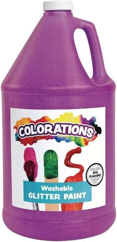 Colorations Paraben-Free Washable Glitter Paint for Kids, Silver in Kuwait