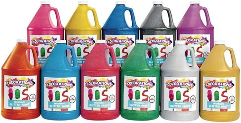 Colorations Paraben-Free Washable Glitter Paint for Kids, Silver in Kuwait