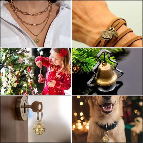 PATIKIL Vintage Copper Bells, Mini Craft Jingle Bells 1.3" Metal Hanging Bells for DIY Wind Chimes Christmas Jewelry Making Pet, Bronze in Saudi Arabia