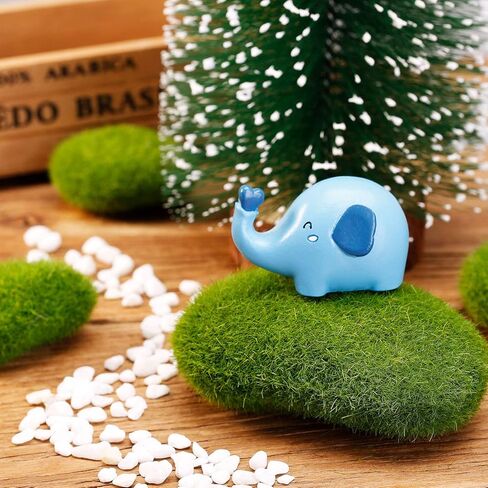 TecUnite 20 Pieces Artificial Moss Rocks Decorative Faux Green Moss Covered Stones (2 Size) in Kuwait