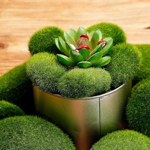 TecUnite 20 Pieces Artificial Moss Rocks Decorative Faux Green Moss Covered Stones (2 Size) in Kuwait