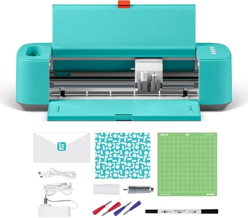 LOKLiK Crafter من آلة القطع HTVRONT - آلة قطع الفينيل لجميع الحرف اليدوية، آلة قطع لفينيل HTV، الكي على البطاقات، قطع أكثر من 100 مادة، إنشاء بطاقات مخصصة، ملصقات، شارات in Kuwait