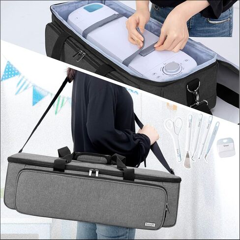 LUXJA Carrying Bag Compatible with Cricut Die-Cutting Machine and Supplies, Tote Bag Compatible with Cricut Explore Air (Air2) and Maker (Bag Only, Patent Design), Gray Dots in Saudi Arabia