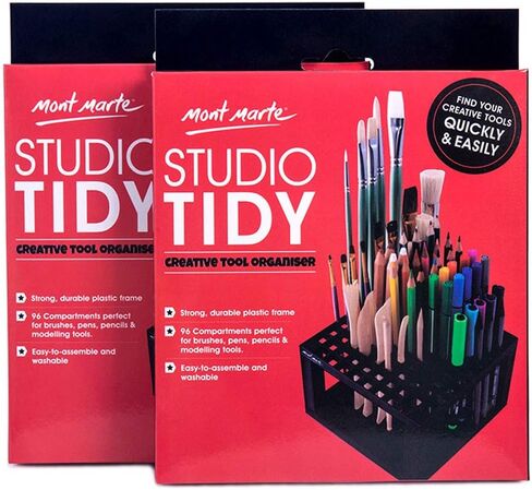 Mont Marte Signature Design Studio Tidy Pencil & Brush Holder for Paint Brushes, Pencils, Markers, Pens. Provides Excellent Art Studio Organization. in Kuwait