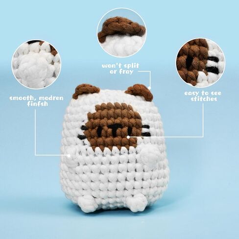 Beginners Crochet Kit, Crochet Animal Kit, All in One Crochet Kit, Crochet Starters Kit for Adult Kids, Crochet Kit for Beginners with Step-by-Step Video Tutorials - The Siamese Cat in Kuwait